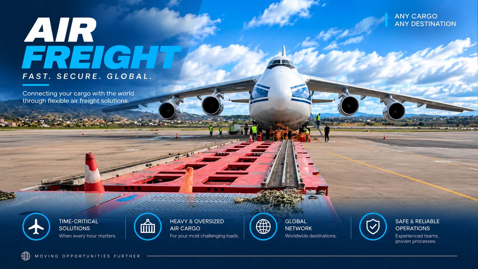 Cargo aircraft and modular loading platform air freight operation