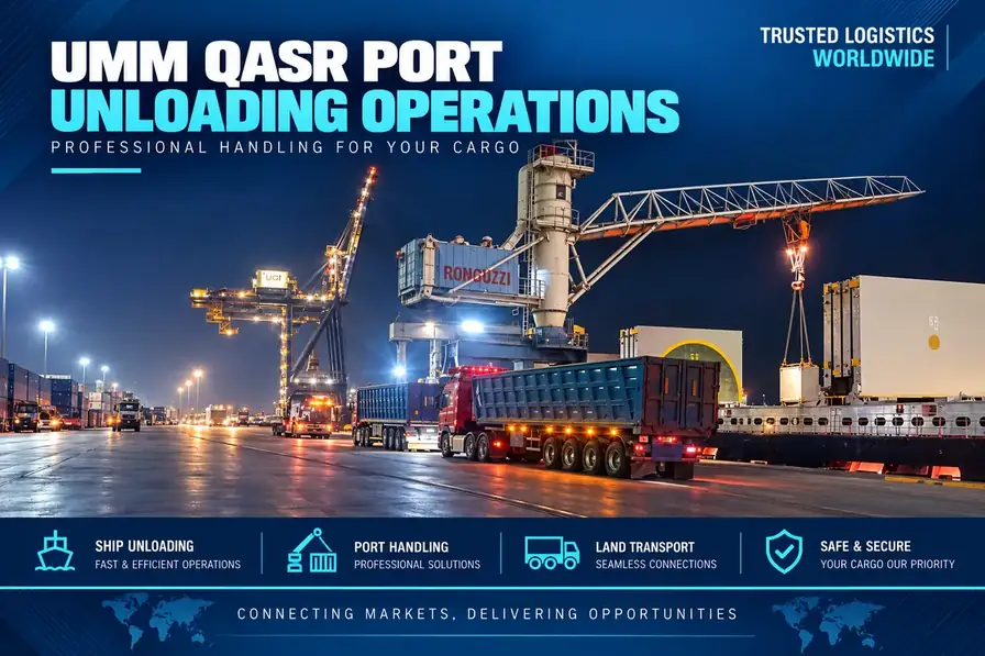 Umm Qasr Port night unloading operations