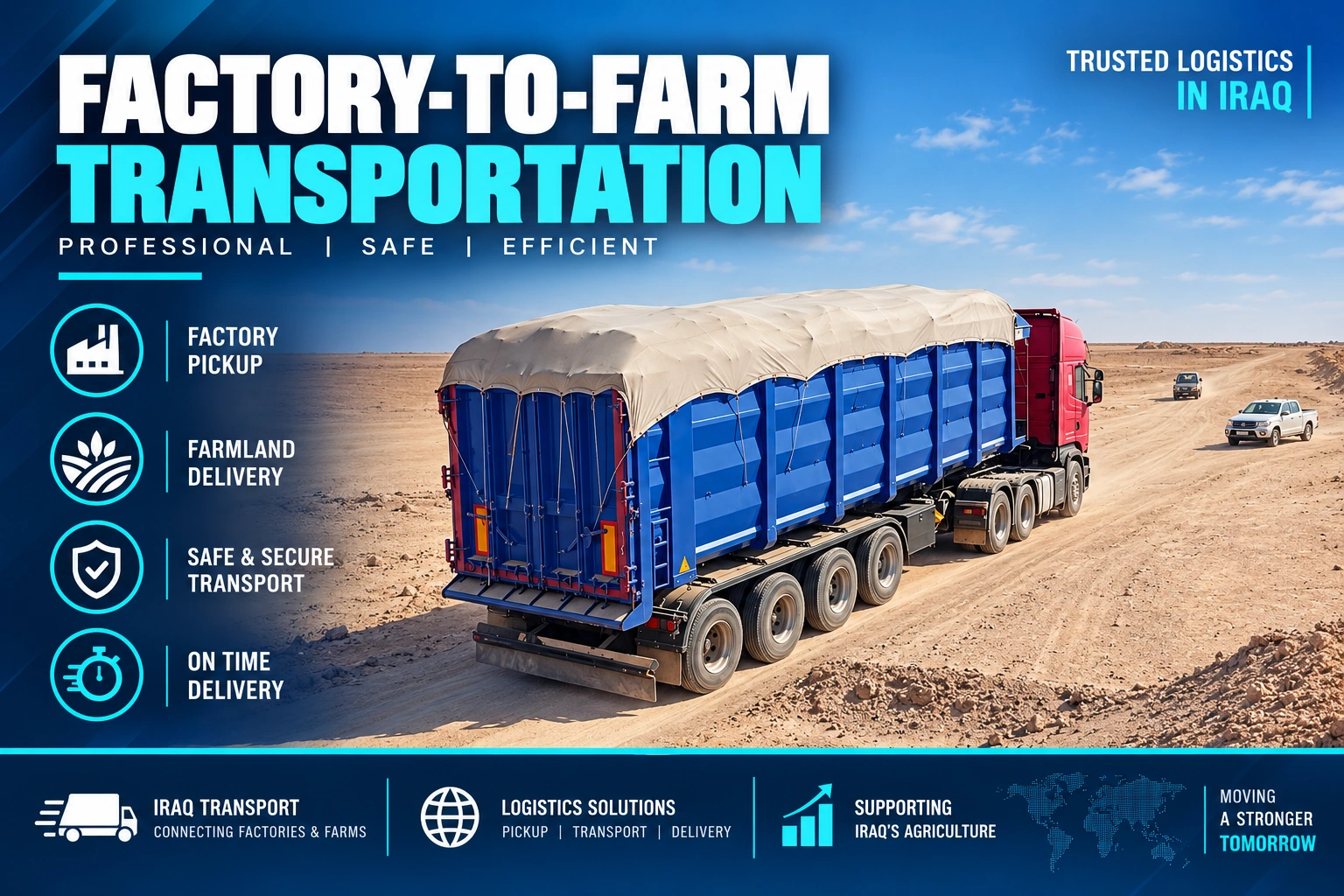 Factory-to-farm transportation in Iraq