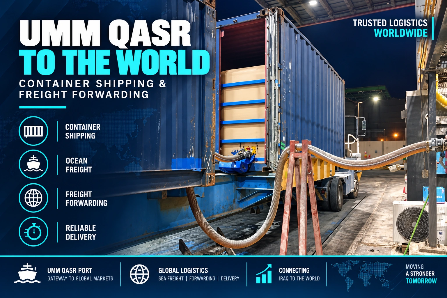 Worldwide container shipping and freight forwarding from Umm Qasr
