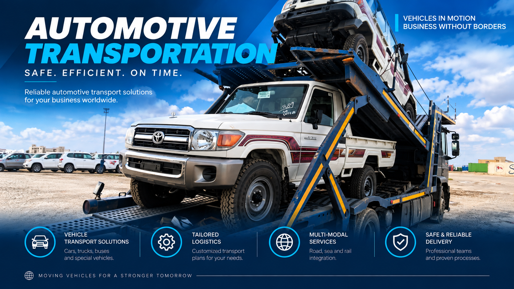 4x4 vehicle on a car carrier transport operation