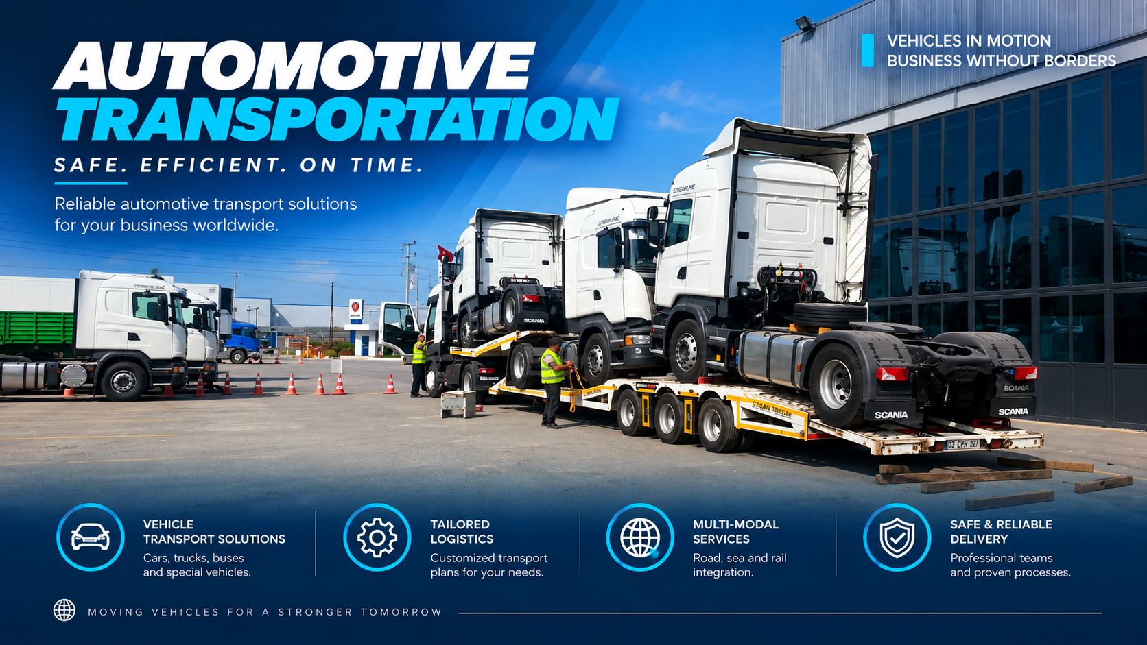 Multiple truck tractor transportation operation